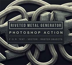 极品PS动作－焊接金属文本：Riveted Metal Generator